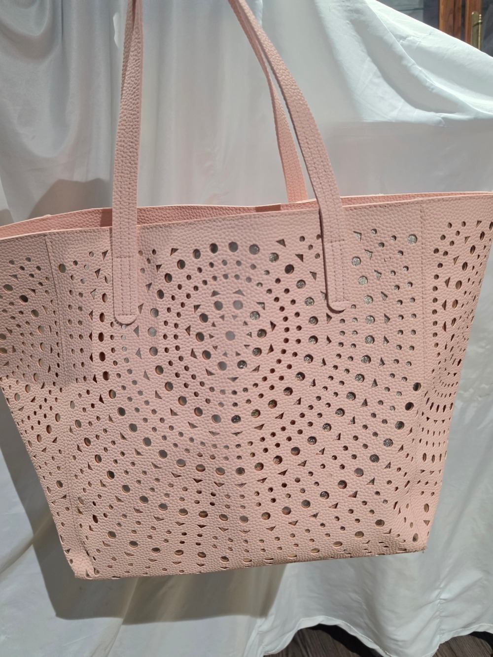 Women's Pink Laser Cut Tote Bag